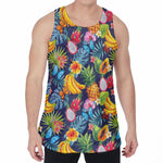 Aloha Tropical Fruits Pattern Print Men's Velvet Tank Top
