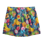 Aloha Tropical Fruits Pattern Print Mesh Shorts