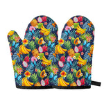 Aloha Tropical Fruits Pattern Print Oven Mitts