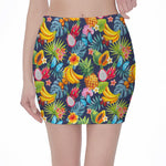 Aloha Tropical Fruits Pattern Print Pencil Mini Skirt
