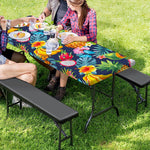 Aloha Tropical Fruits Pattern Print Picnic Table Cover