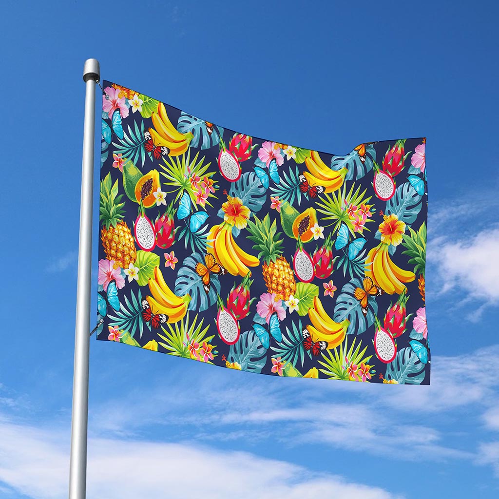 Aloha Tropical Fruits Pattern Print Polyester Flag