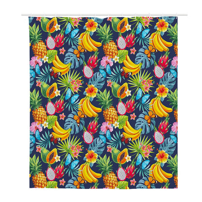 Aloha Tropical Fruits Pattern Print Polyester Shower Curtain