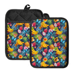 Aloha Tropical Fruits Pattern Print Pot Holders With Pocket