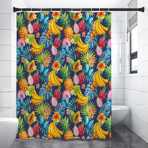 Aloha Tropical Fruits Pattern Print Premium Shower Curtain