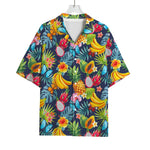 Aloha Tropical Fruits Pattern Print Rayon Hawaiian Shirt