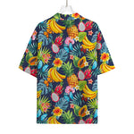 Aloha Tropical Fruits Pattern Print Rayon Hawaiian Shirt
