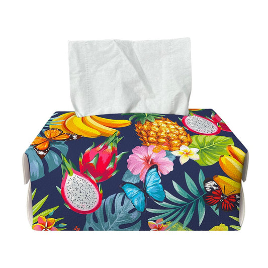Aloha Tropical Fruits Pattern Print Rectangle Tissue Box Cover
