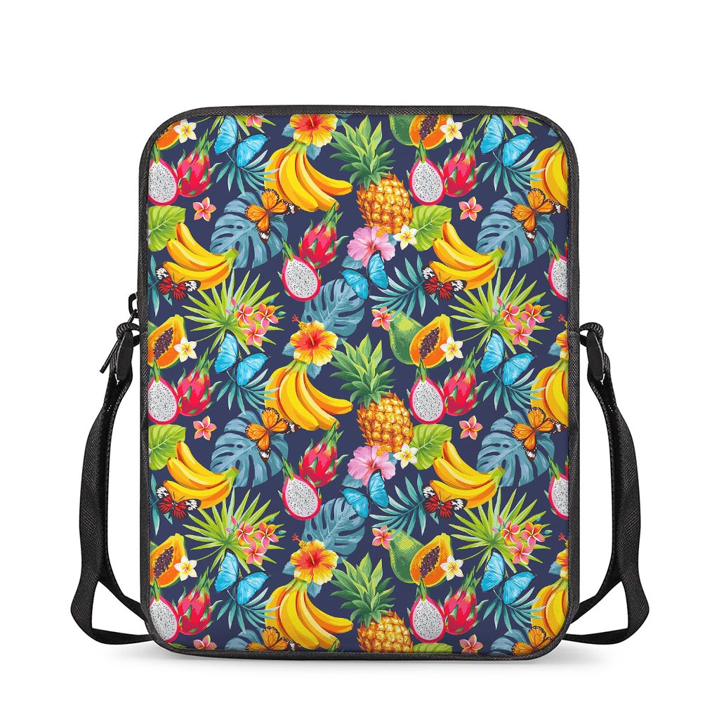 Aloha Tropical Fruits Pattern Print Rectangular Crossbody Bag
