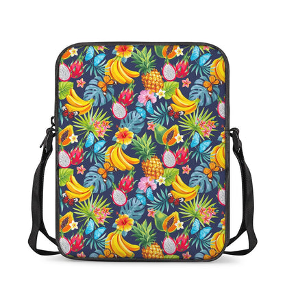 Aloha Tropical Fruits Pattern Print Rectangular Crossbody Bag