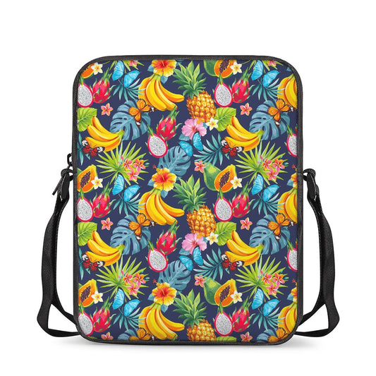 Aloha Tropical Fruits Pattern Print Rectangular Crossbody Bag
