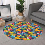 Aloha Tropical Fruits Pattern Print Round Rug