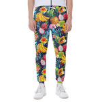 Aloha Tropical Fruits Pattern Print Scuba Joggers