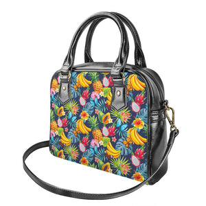Aloha Tropical Fruits Pattern Print Shoulder Handbag