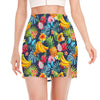 Aloha Tropical Fruits Pattern Print Side Slit Mini Skirt