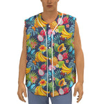 Aloha Tropical Fruits Pattern Print Sleeveless Baseball Jersey