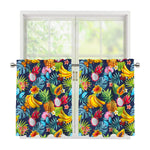 Aloha Tropical Fruits Pattern Print Tier Curtains