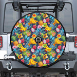 Aloha Tropical Fruits Pattern Print Tire Cover With Camera Hole