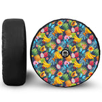 Aloha Tropical Fruits Pattern Print Tire Cover With Camera Hole