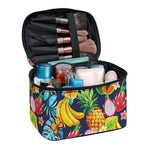 Aloha Tropical Fruits Pattern Print Travel Makeup Bag