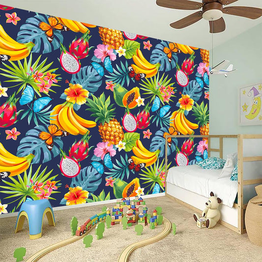 Aloha Tropical Fruits Pattern Print Wall Sticker