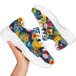 Aloha Tropical Fruits Pattern Print White Chunky Shoes