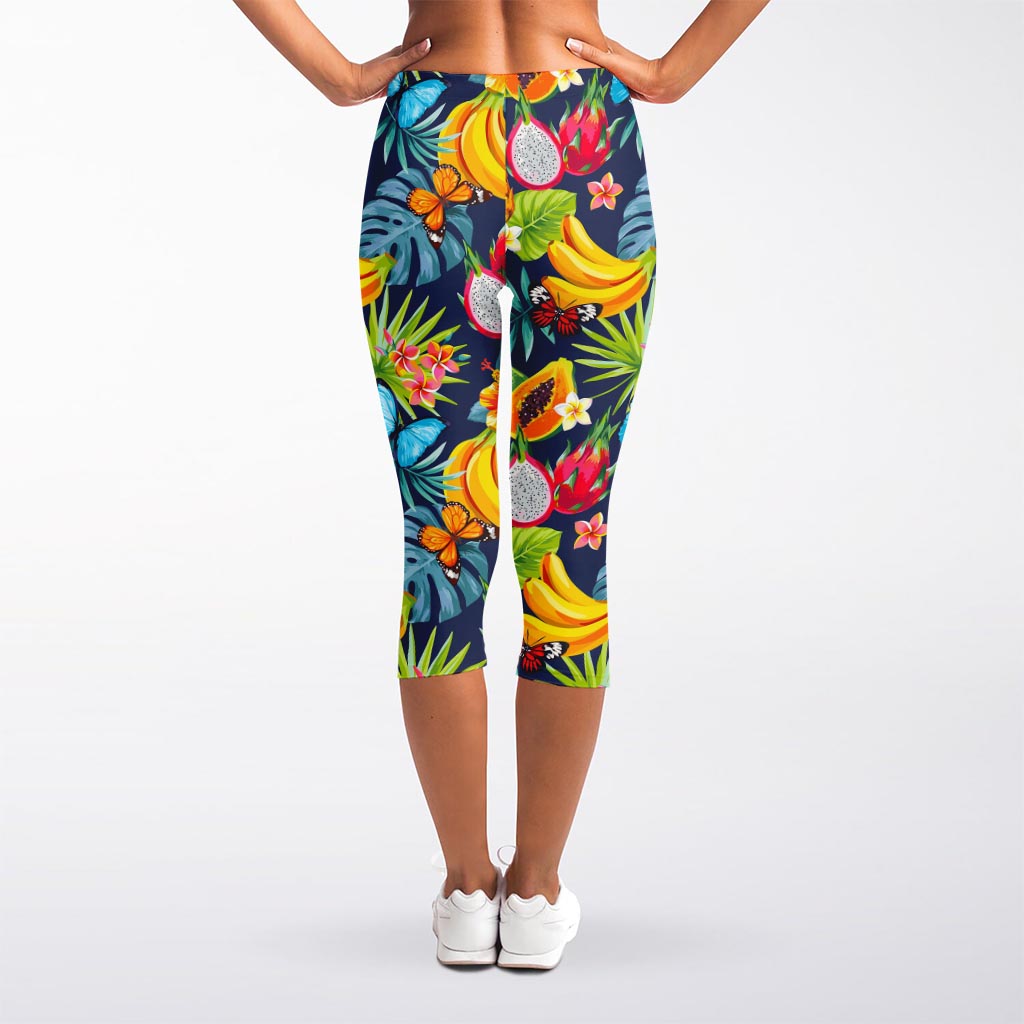 Aloha Tropical Fruits Pattern Print Women's Capri Leggings