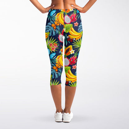 Aloha Tropical Fruits Pattern Print Women's Capri Leggings