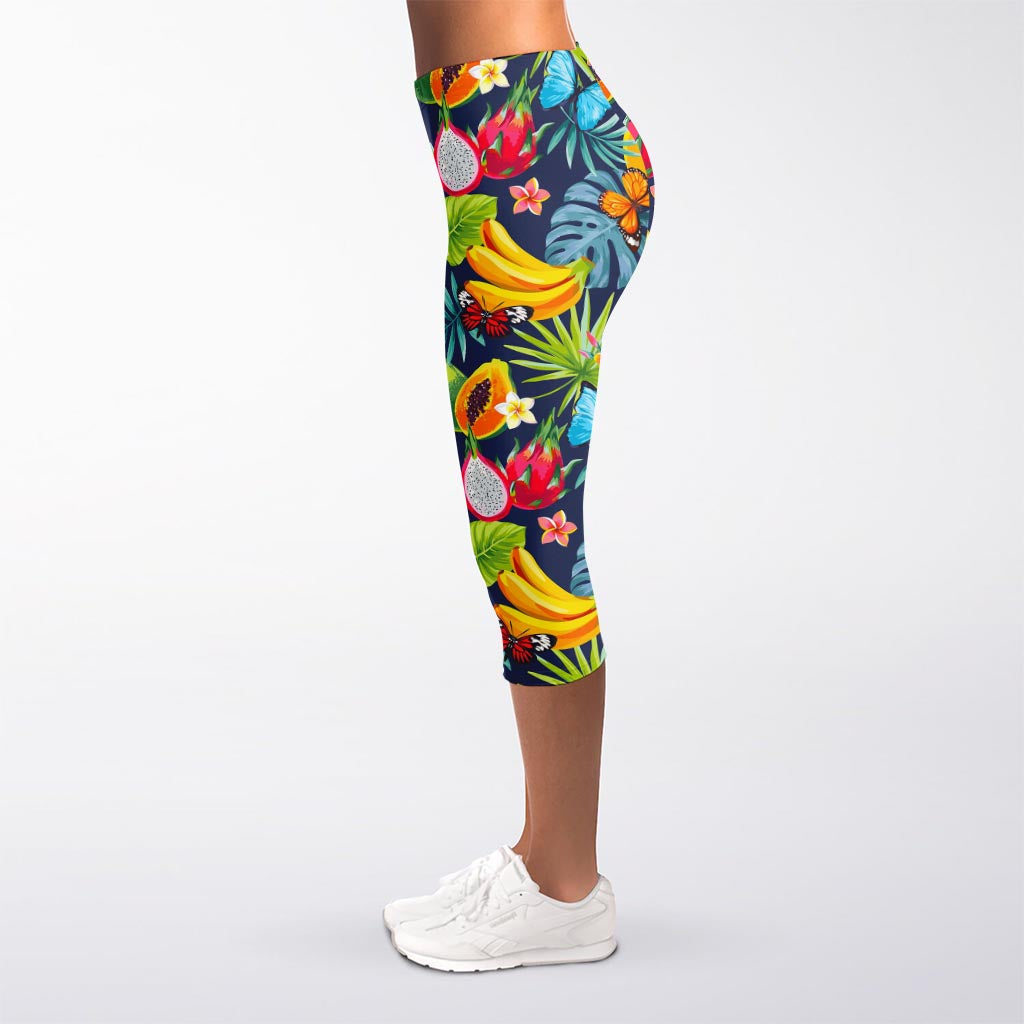 Aloha Tropical Fruits Pattern Print Women's Capri Leggings