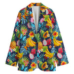 Aloha Tropical Fruits Pattern Print Women's Cotton Blazer