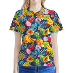 Aloha Tropical Fruits Pattern Print Women's Polo Shirt