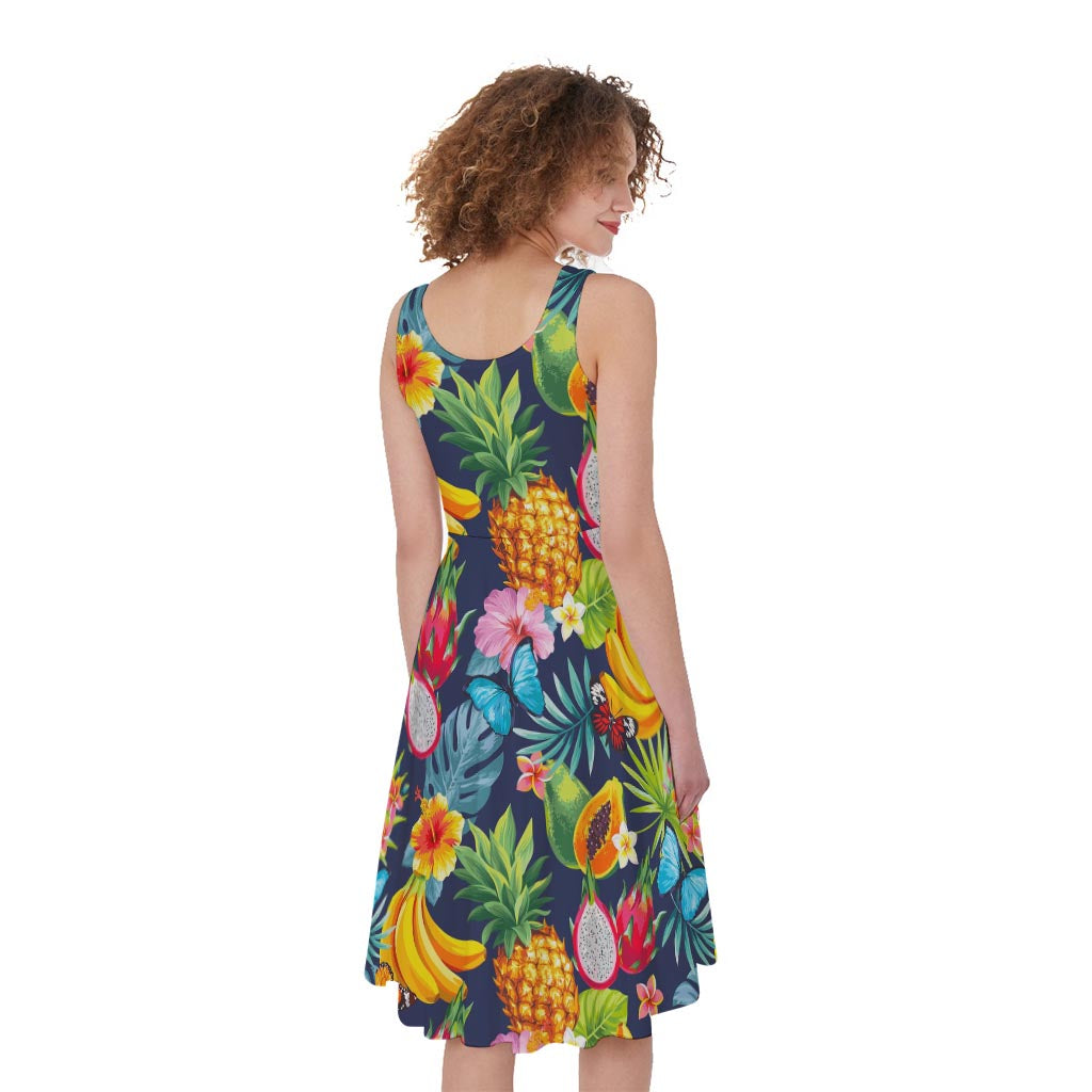 Aloha Tropical Fruits Pattern Print Women's Sleeveless Dress