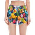 Aloha Tropical Fruits Pattern Print Women's Split Running Shorts