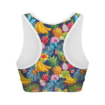 Aloha Tropical Fruits Pattern Print Women's Sports Bra
