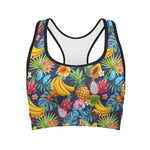 Aloha Tropical Fruits Pattern Print Women's Sports Bra