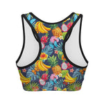 Aloha Tropical Fruits Pattern Print Women's Sports Bra