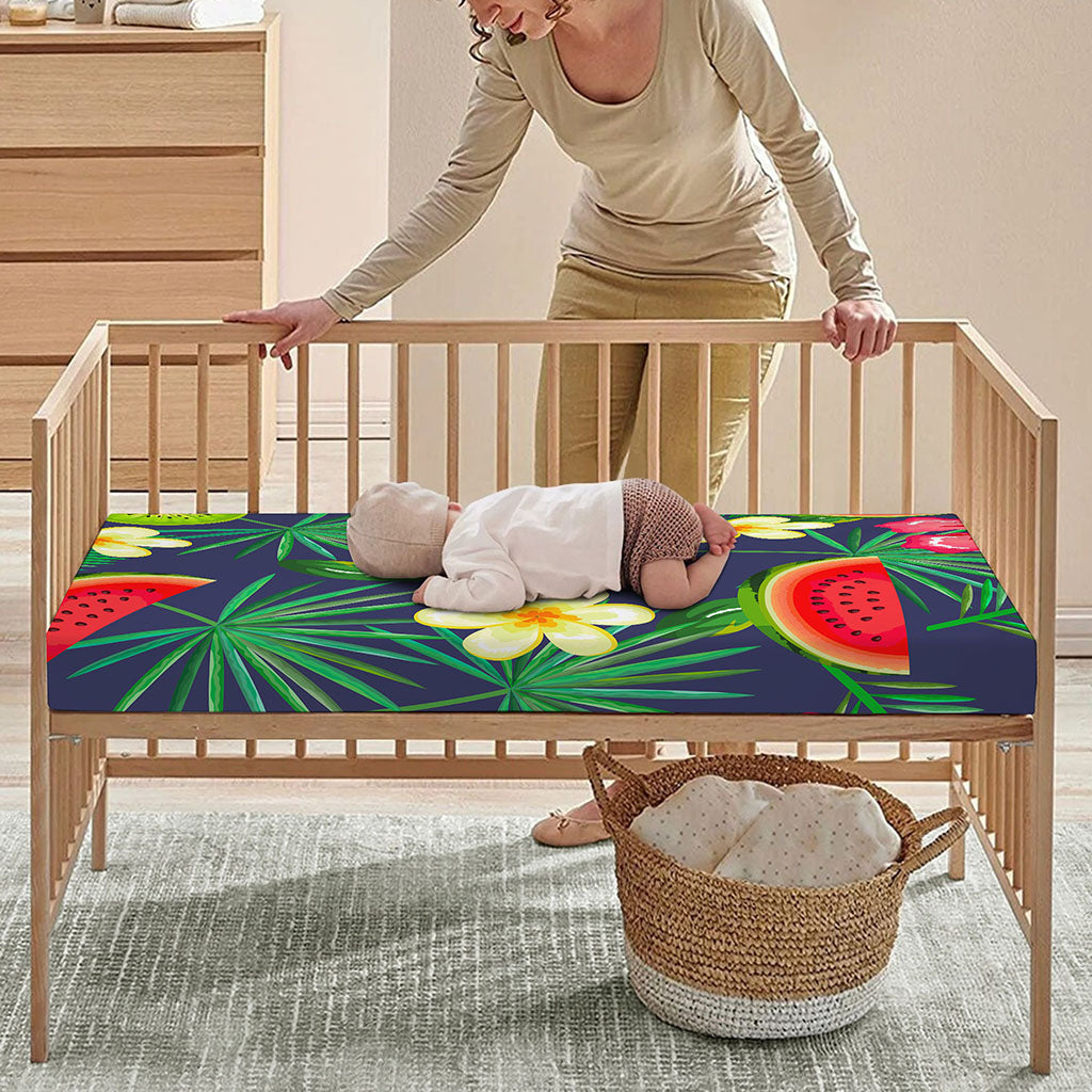 Aloha Tropical Watermelon Pattern Print Baby Crib Sheet