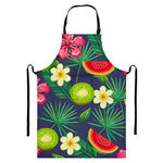 Aloha Tropical Watermelon Pattern Print Bib Apron With Pocket