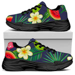 Aloha Tropical Watermelon Pattern Print Black Chunky Shoes