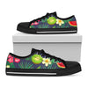 Aloha Tropical Watermelon Pattern Print Black Low Top Sneakers