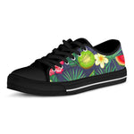 Aloha Tropical Watermelon Pattern Print Black Low Top Sneakers