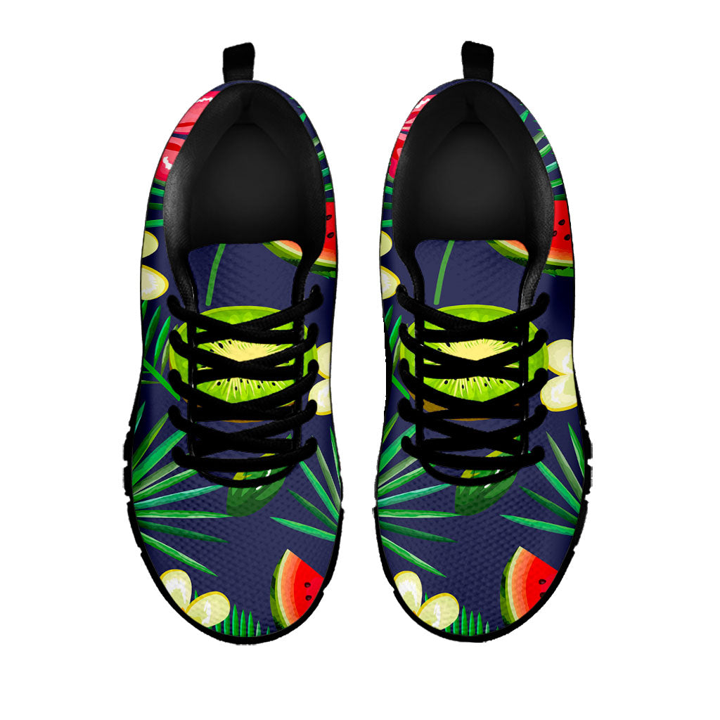 Aloha Tropical Watermelon Pattern Print Black Running Shoes