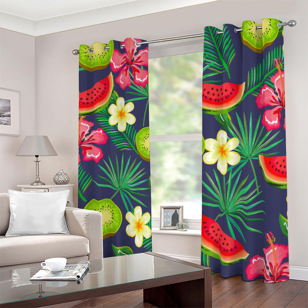 Aloha Tropical Watermelon Pattern Print Blackout Grommet Curtains