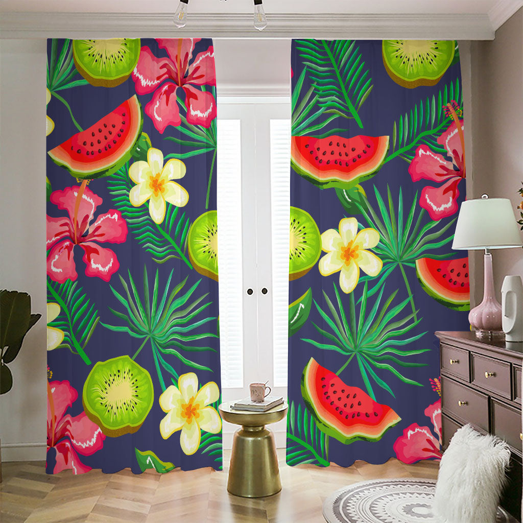 Aloha Tropical Watermelon Pattern Print Blackout Pencil Pleat Curtains