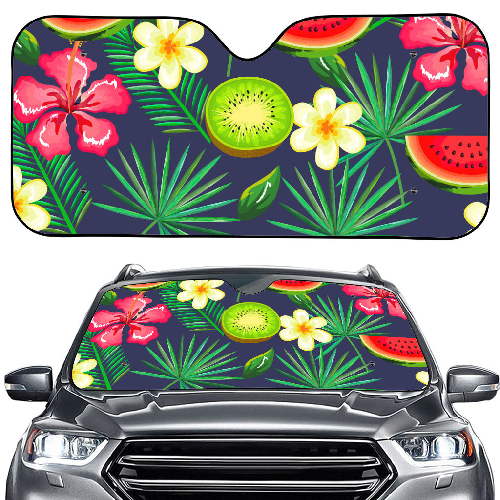 Aloha Tropical Watermelon Pattern Print Car Windshield Sun Shade