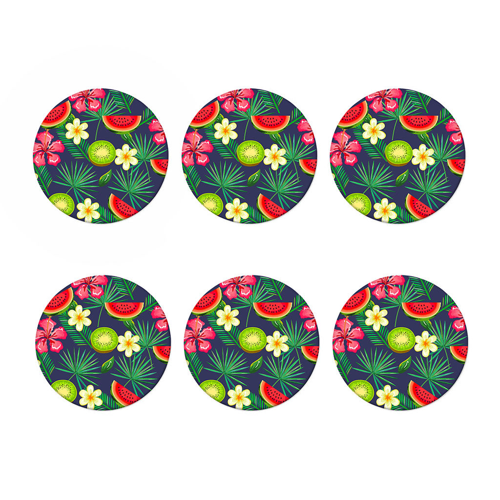 Aloha Tropical Watermelon Pattern Print Coaster Set