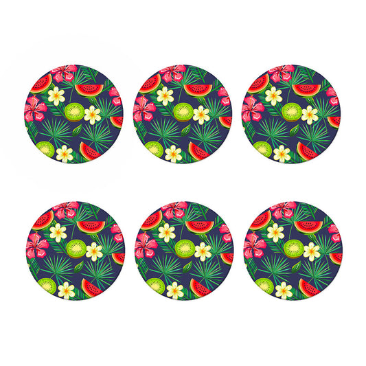 Aloha Tropical Watermelon Pattern Print Coaster Set