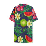 Aloha Tropical Watermelon Pattern Print Cotton Hawaiian Shirt