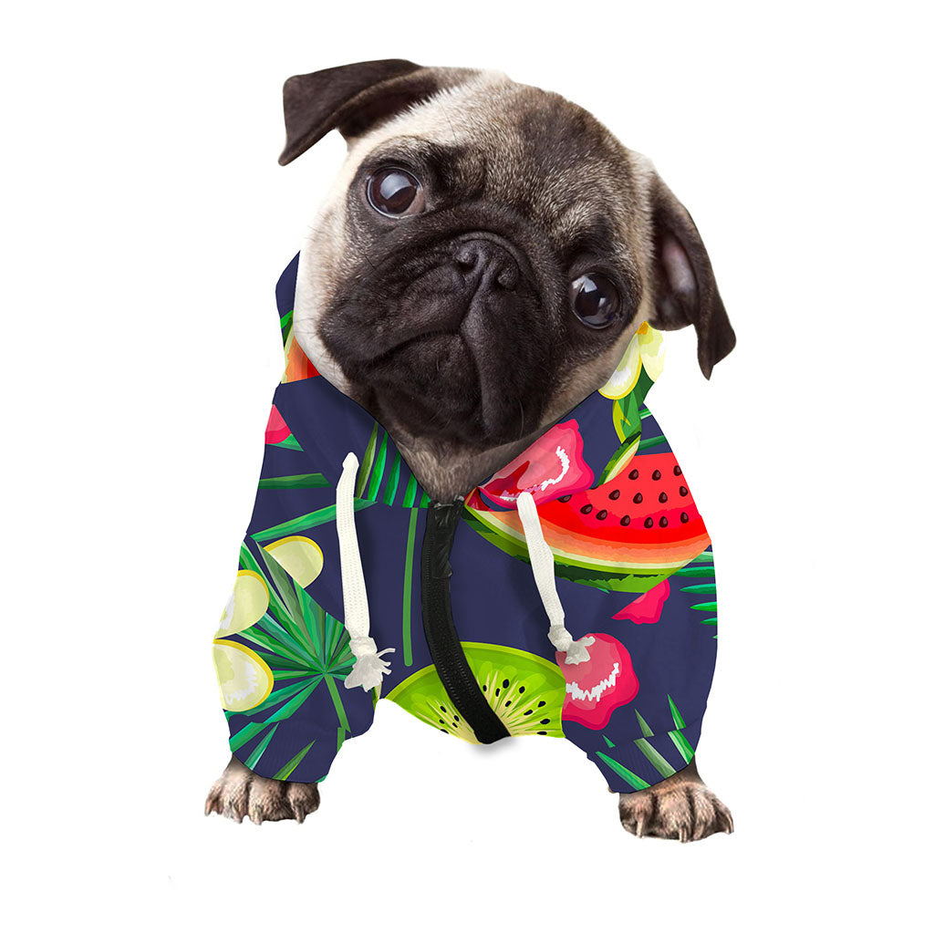 Aloha Tropical Watermelon Pattern Print Dog Zip Up Hoodie