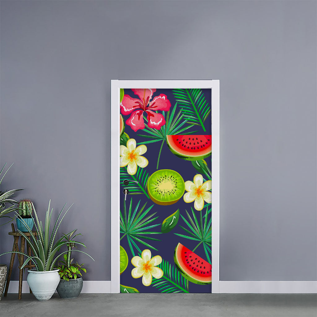 Aloha Tropical Watermelon Pattern Print Door Sticker